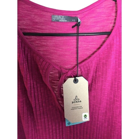 NEW Prana Raspberry Orchid Bloom Ocupas Popover Blouse Women's XSmall Relaxed XS - Picture 7 of 7